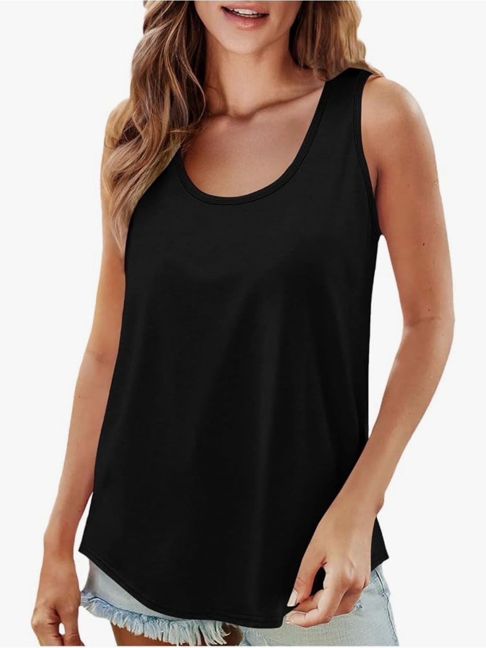 Arizona Jean Company Black Scoop Neck Tank Top